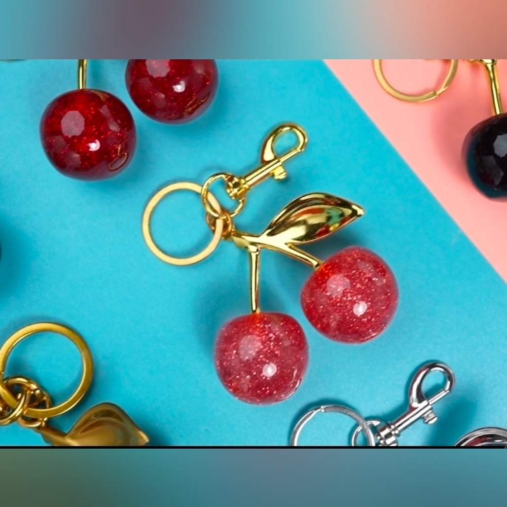 2 High Quality Cherry Charm/Keychain In Premium Resin/Metal - Picture 12 of 13